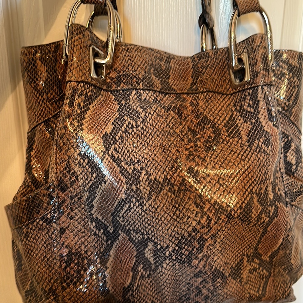 B Markowsky Leather Heavy Python Bag - image 3